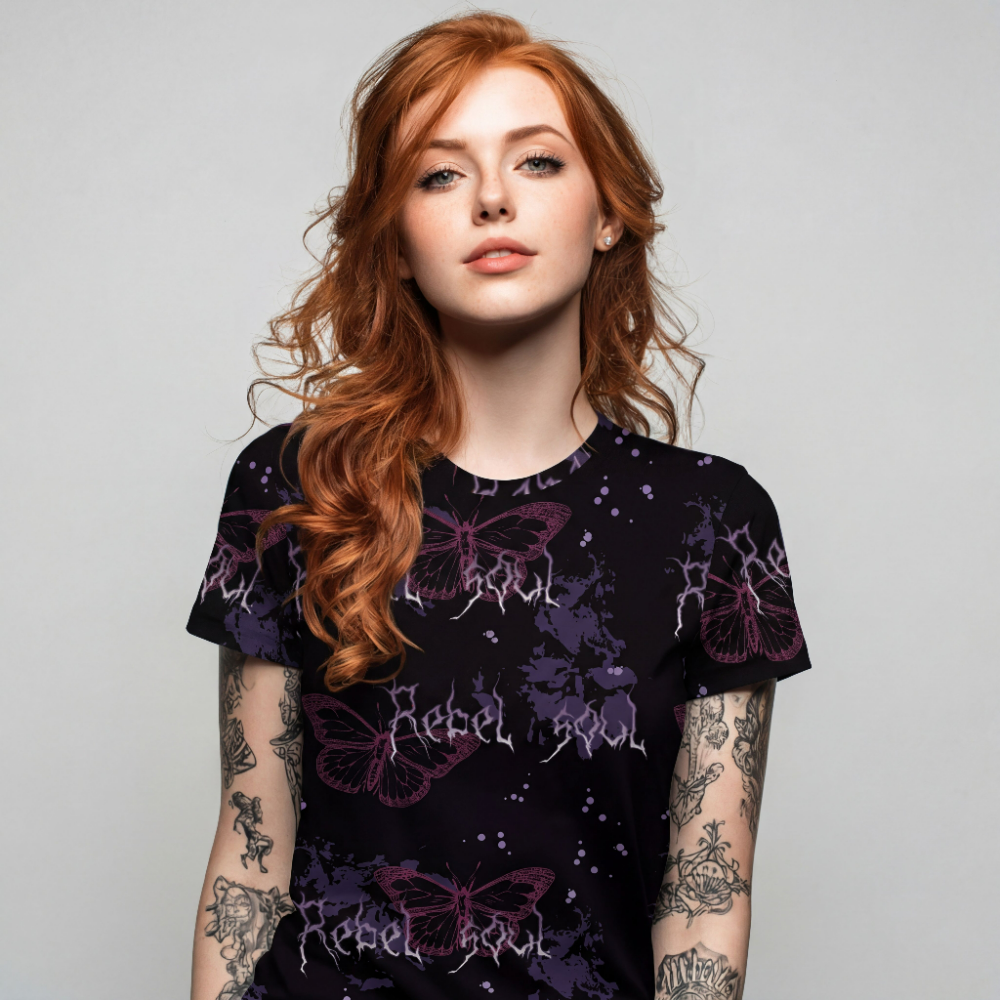Overall print t-shirt Rebel Soul dark humor graphic Punky Secrets