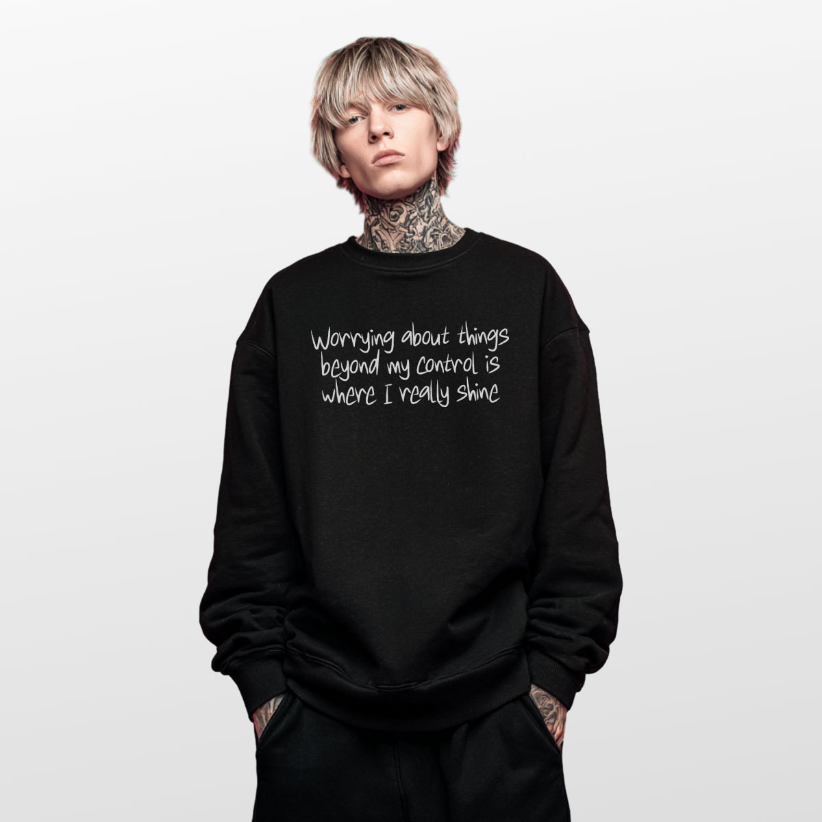 Black sweatshirt dark humor worrying quote Punky Secrets
