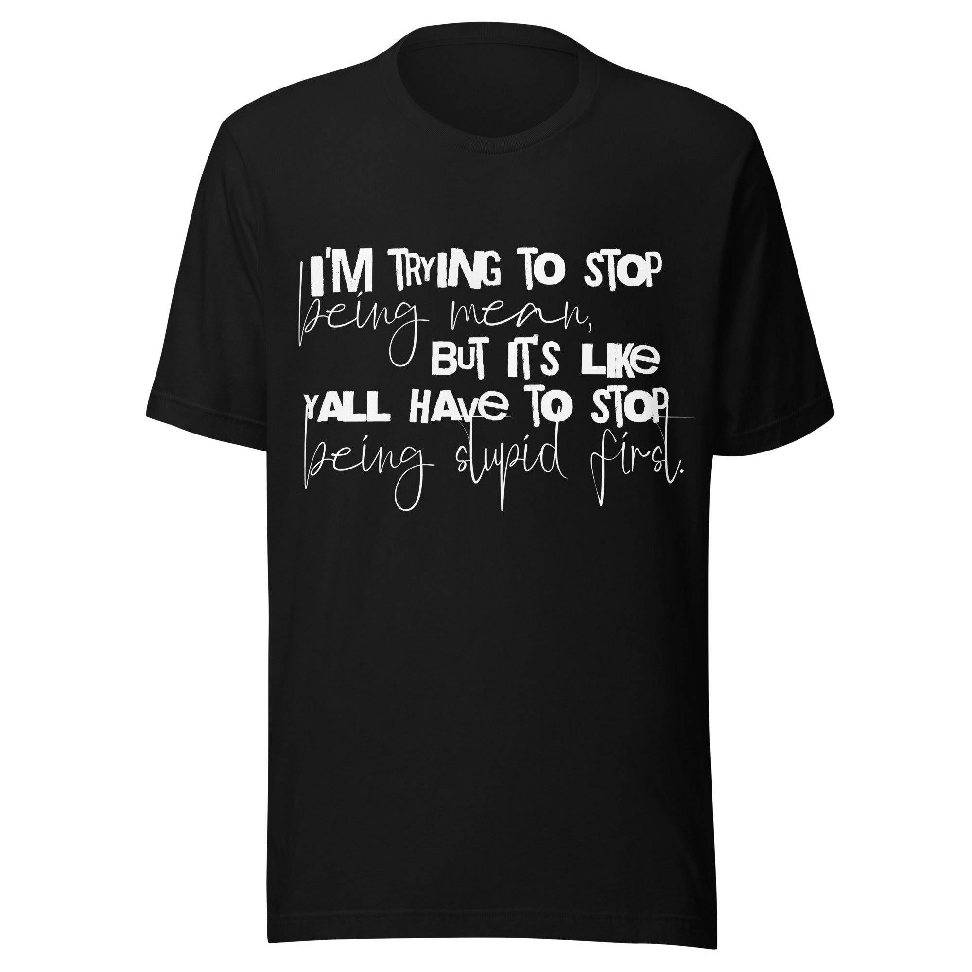 low tolerance era sarcastic graphic t-shirt black front view blunt humor statement shirt