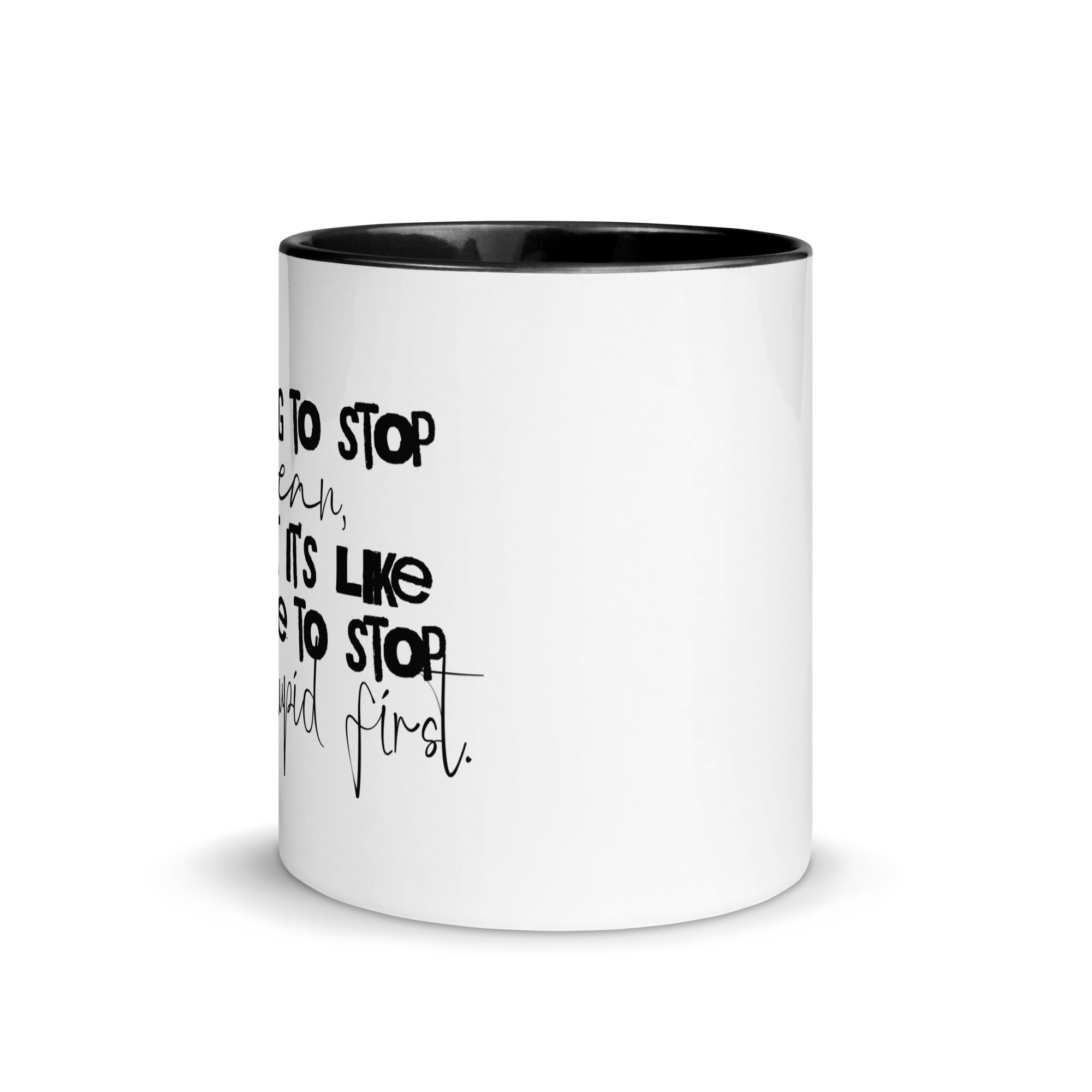 low tolerance era funny sarcastic mug dark humor coffee mug 11 oz side view