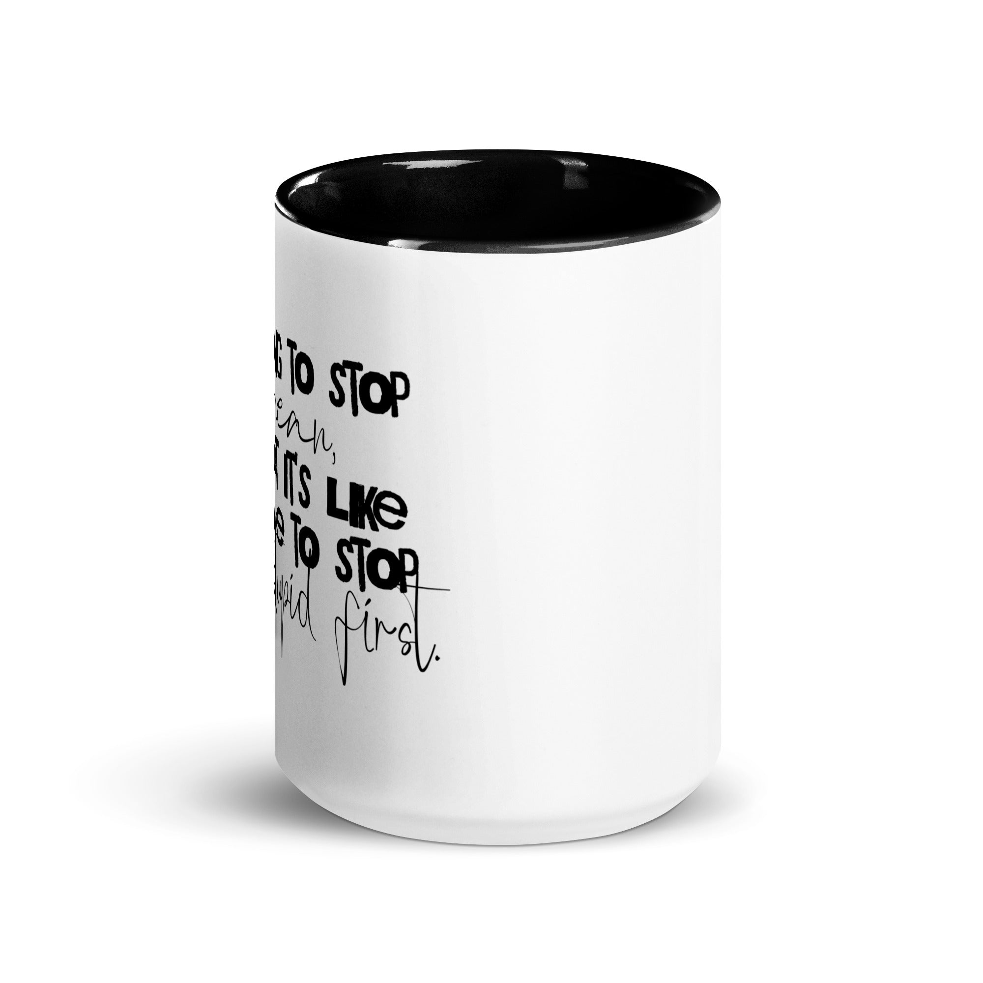 low tolerance era funny sarcastic mug dark humor coffee mug 15 oz side view