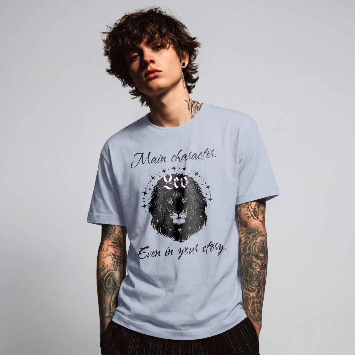 Leo zodiac grey t-shirt dark humor quote Punky Secrets