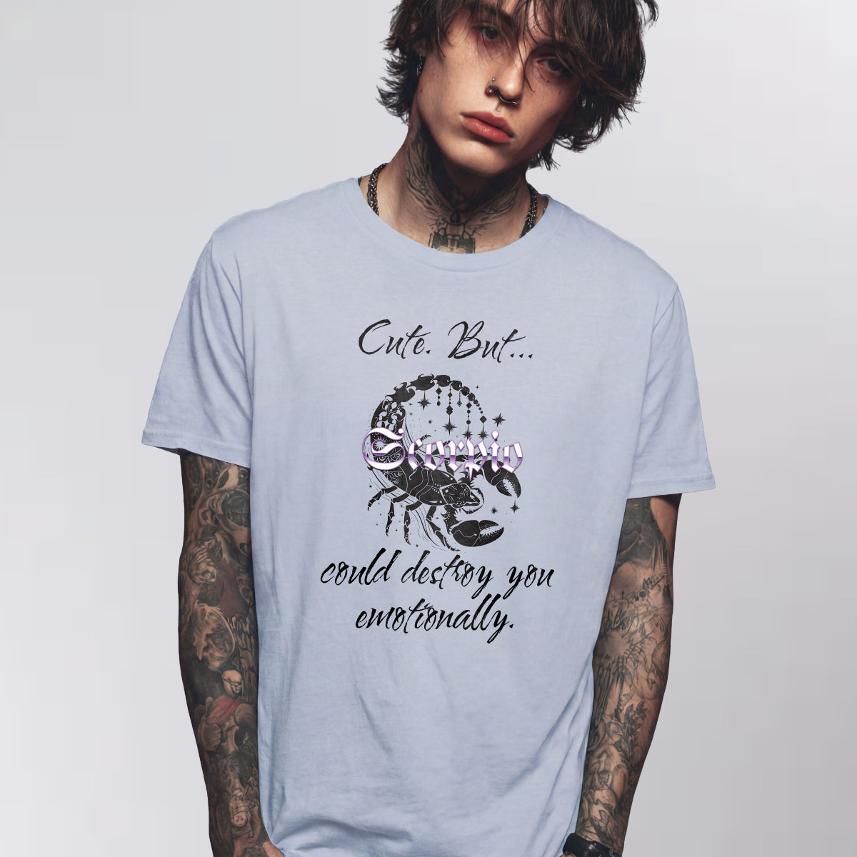 Scorpio zodiac grey t-shirt Cute But Could Destroy You Emotionally Punky Secrets