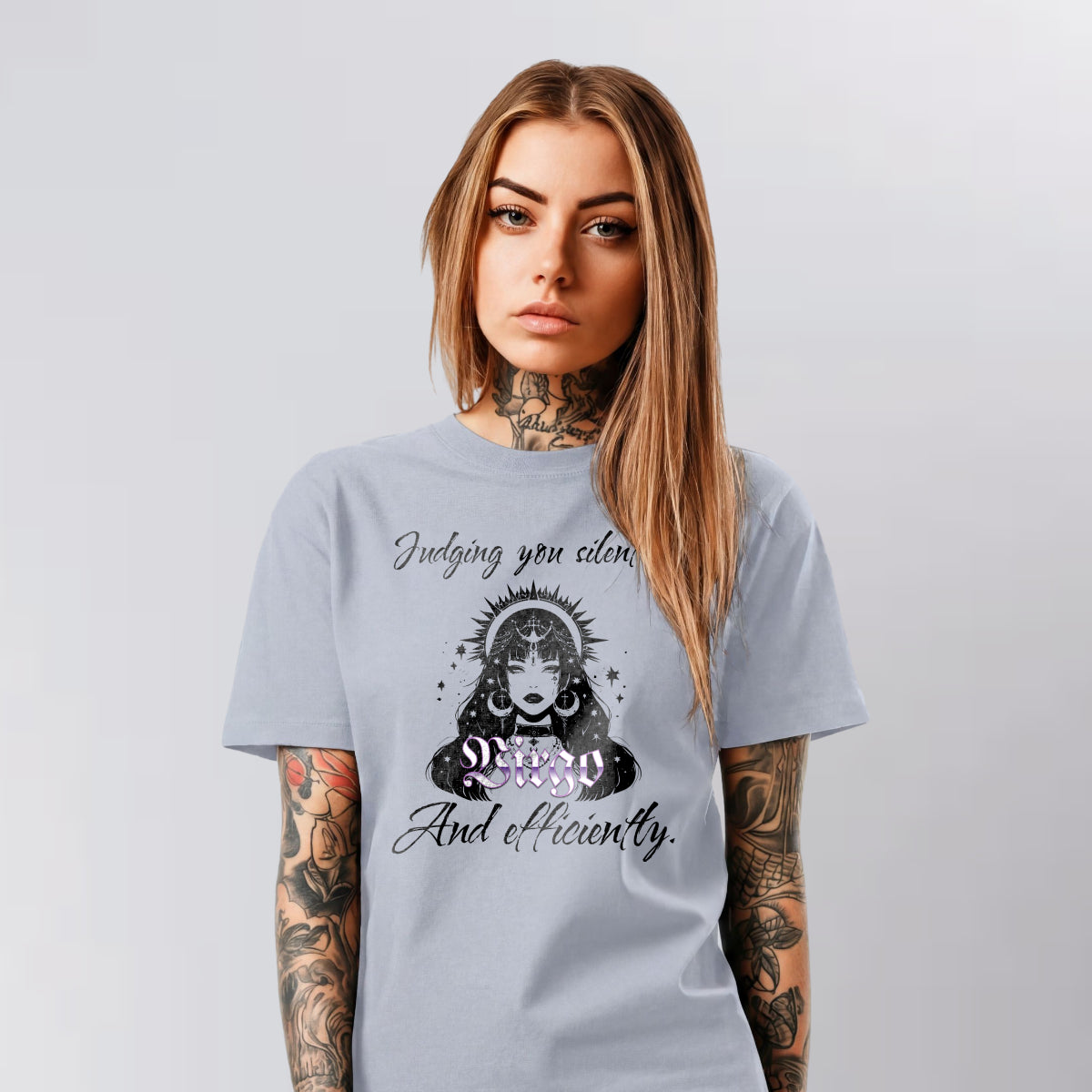 Virgo zodiac grey t-shirt Judging You Silently And Efficiently Punky Secrets